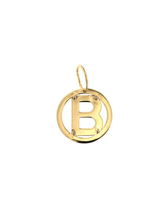 Yellow gold initial letter pendant AGR-B-01