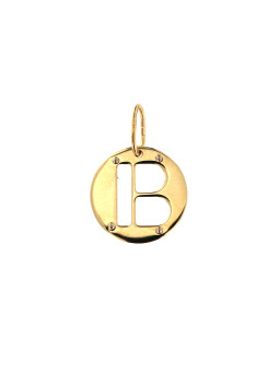 Yellow gold initial letter pendant AGR-B-02