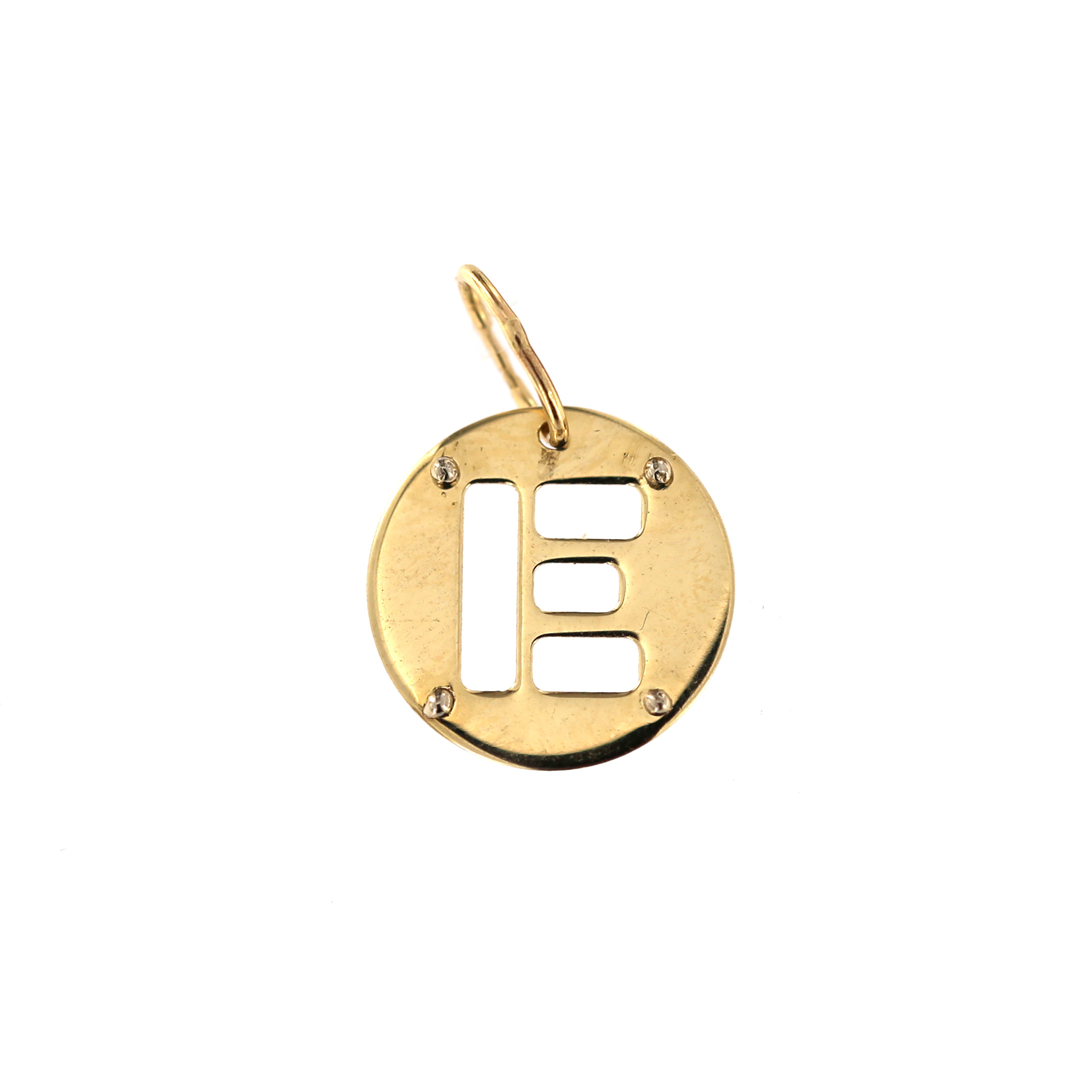 Yellow gold initial letter pendant AGR-E-01