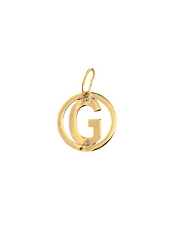 Yellow gold initial letter pendant AGR-G-02