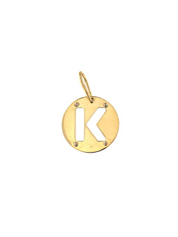 Yellow gold initial letter pendant AGR-K-05
