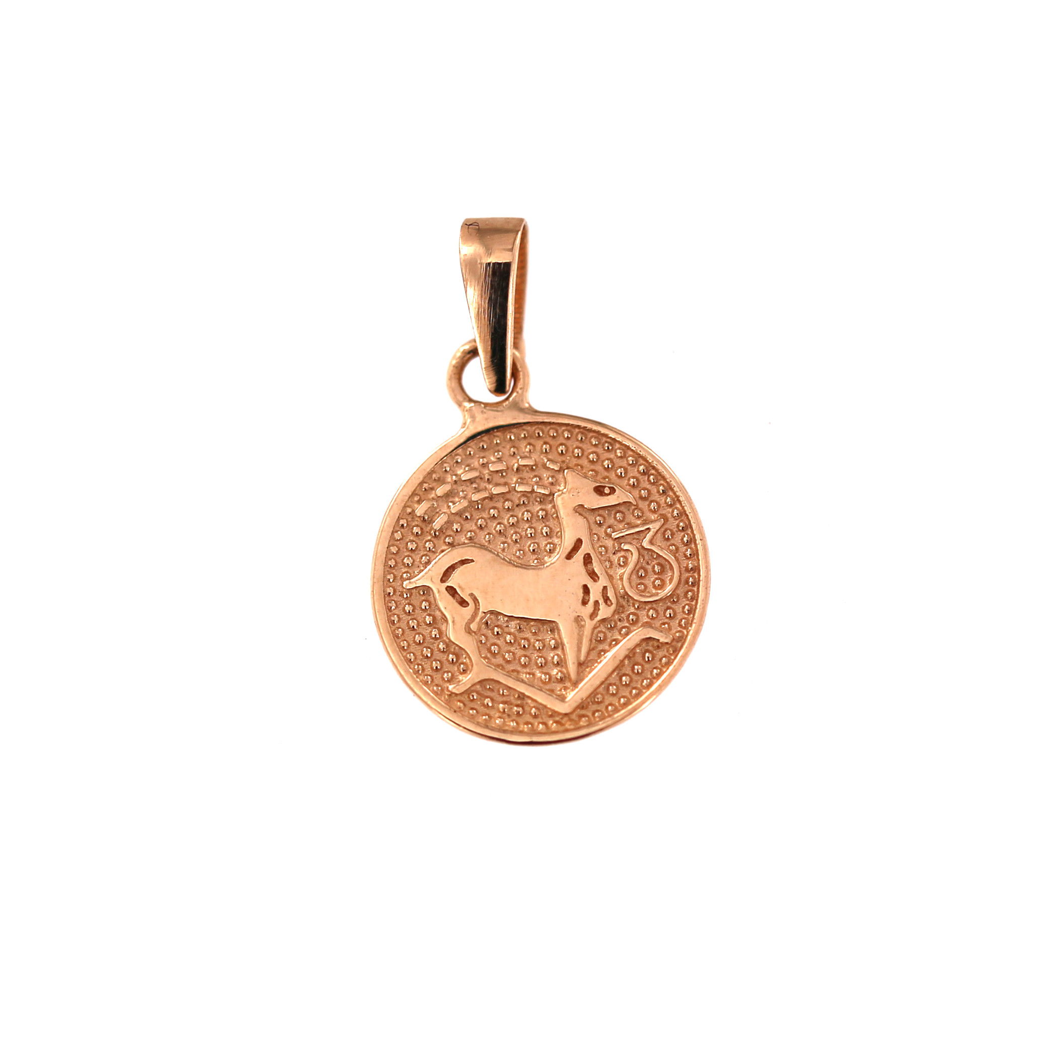 Rose gold pendant Capricon zodiac sign ARH-O-13