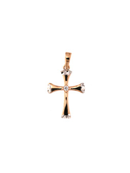 Auksinis pakabukas kryželis su cirkoniais ARK04-21