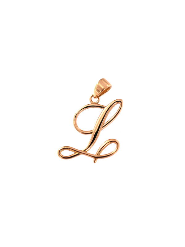 Rose gold initial letter pendant ARR-L-05