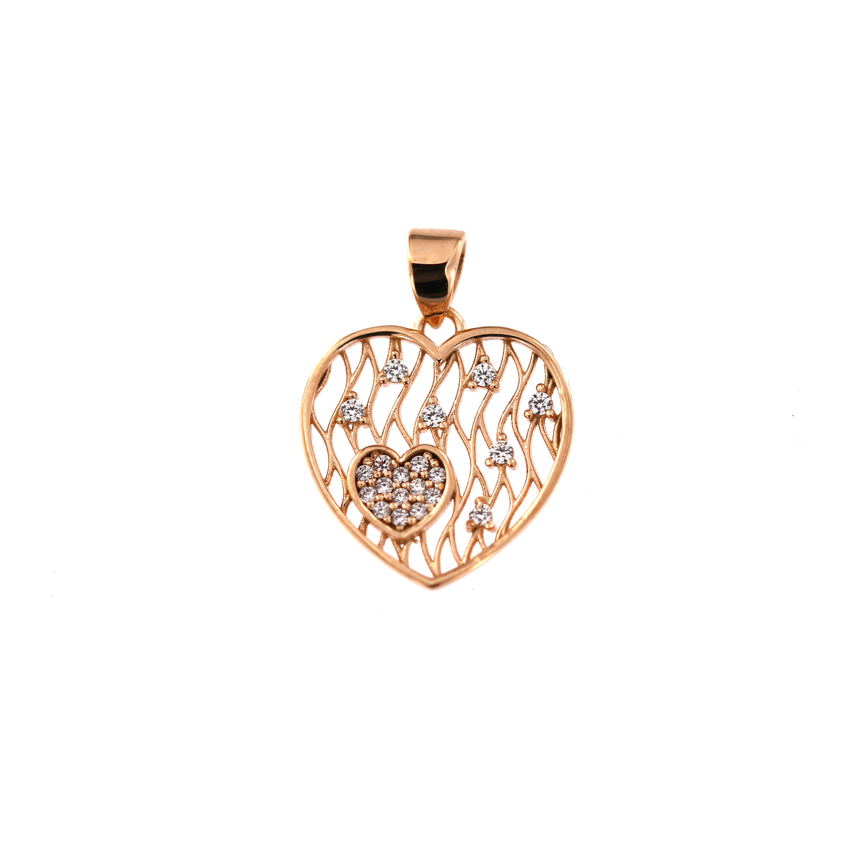 Rose gold heart pendant ARS02-38