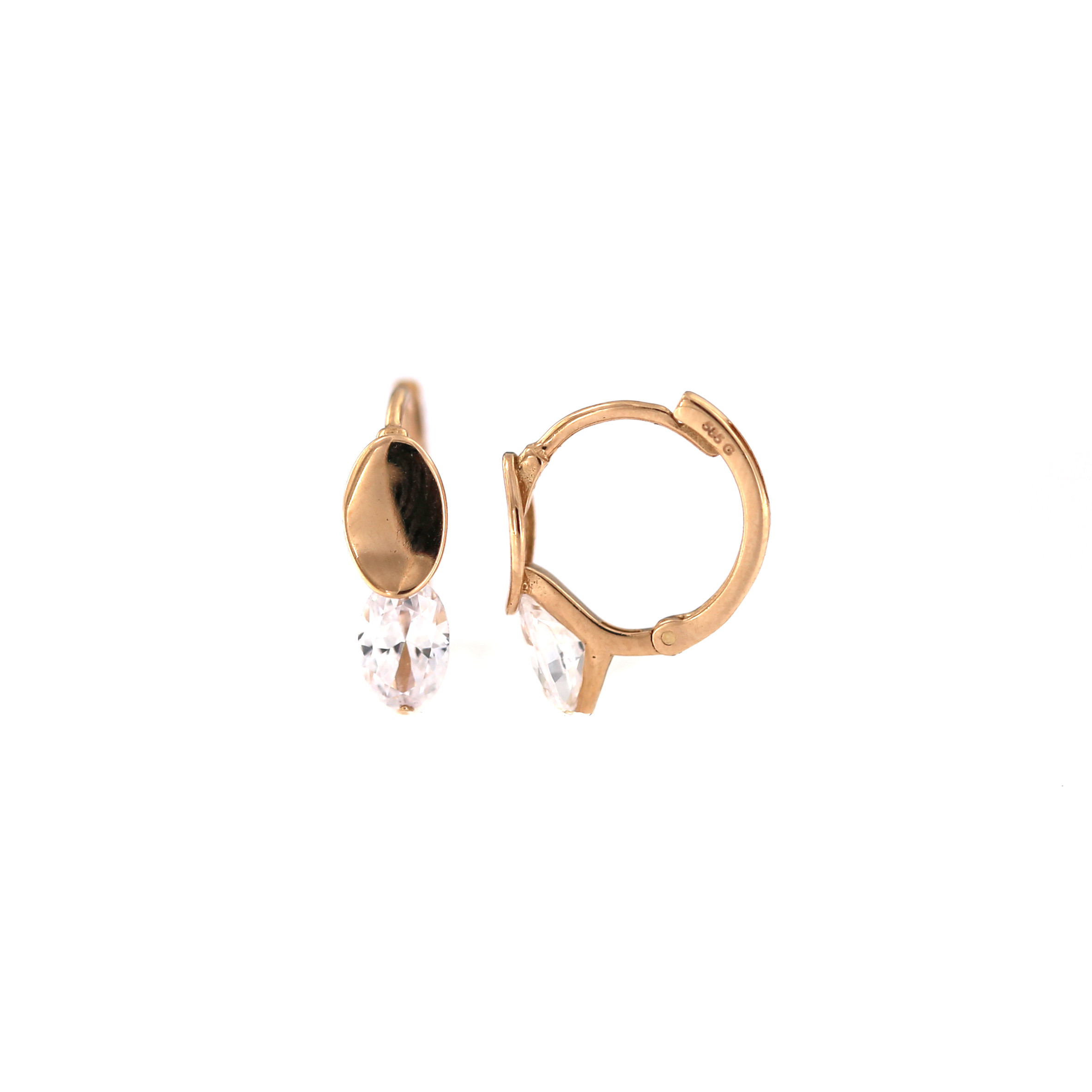 Rose gold zirconia earrings BRR01-01-01