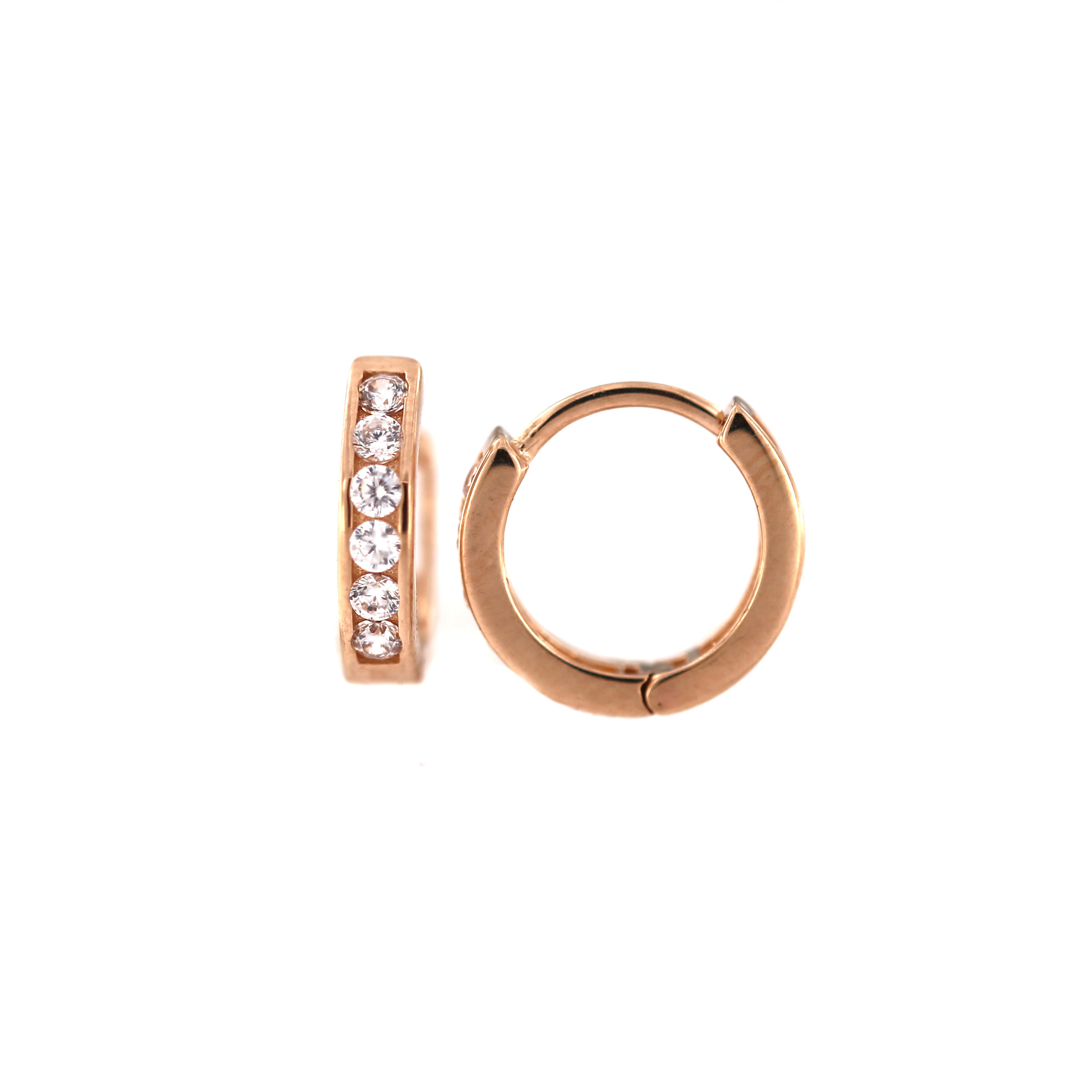 Rose gold zirconia earrings BRR01-07-13