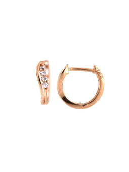 Rose gold zirconia earrings BRR01-10-16