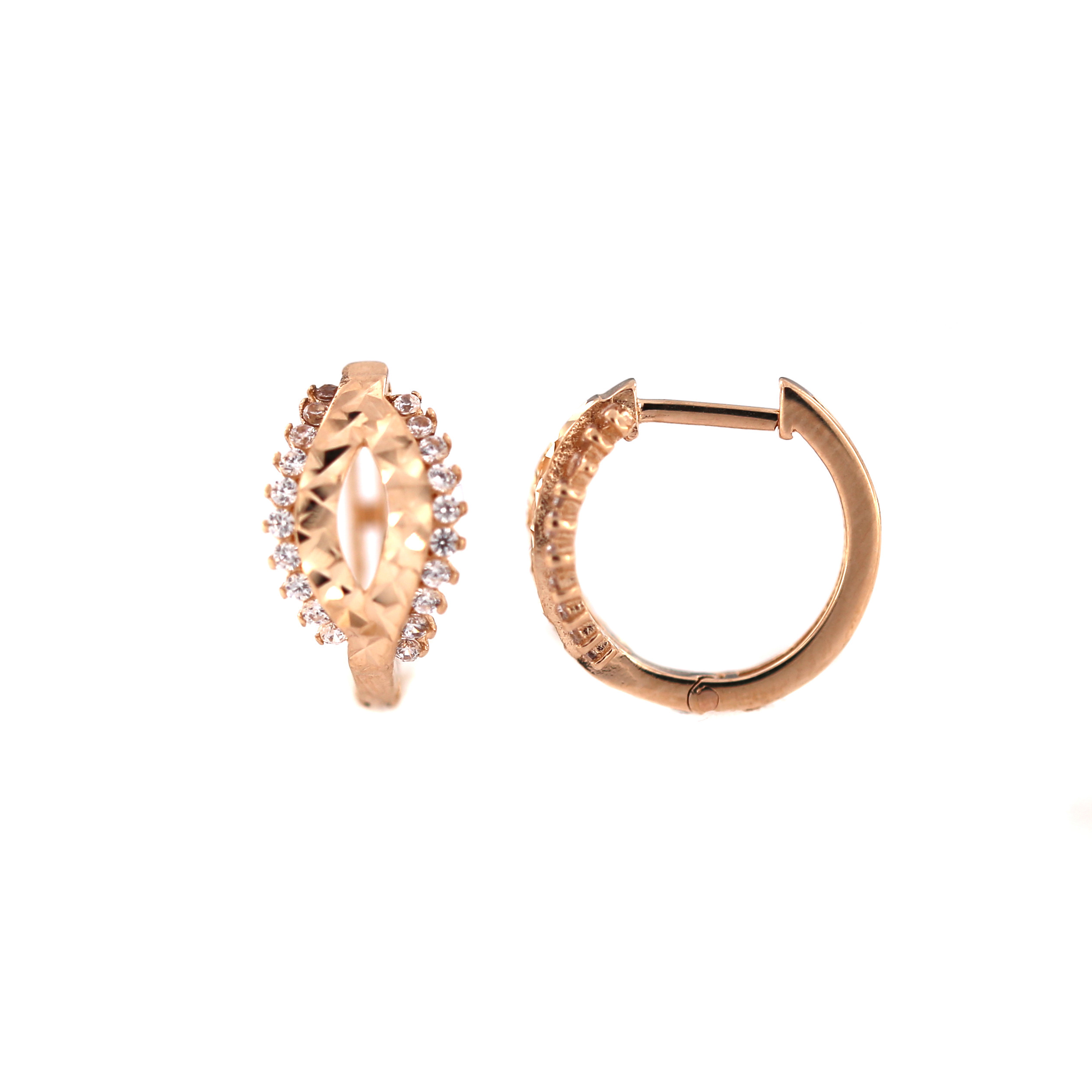 Rose gold zirconia earrings BRR01-10-22