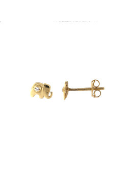 Yellow gold stud elephant earrings BGV10-08-01