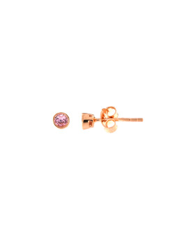 Rose gold zirconia stud earrings BRV02-02-03