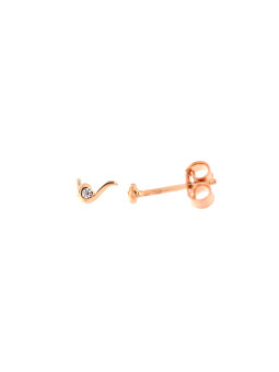Rose gold zirconia stud earrings BRV03-13-02