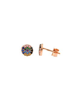 Rose gold zirconia pin earrings BRV06-01-14