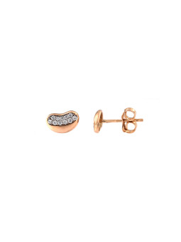 Rose gold zirconia pin earrings BRV06-02-10