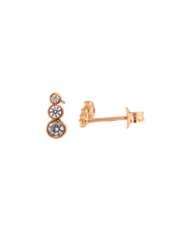 Rose gold zirconia pin earrings BRV06-05-02