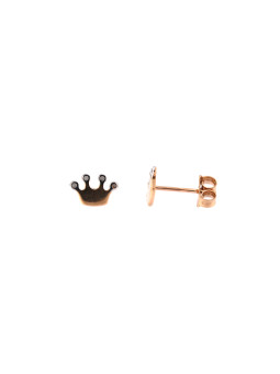 Rose gold crown pin earrings BRV07-08-04