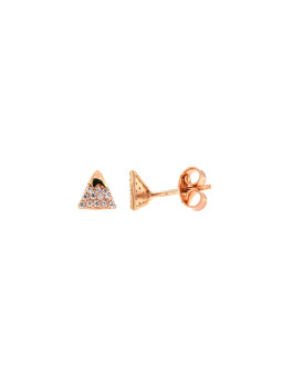 Rose gold zirconia pin earrings BRV08-01-05