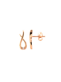 Rose gold pin zirconia earrings BRV08-04-05