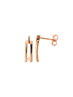 Rose gold zirconia pin earrings BRV08-06-08