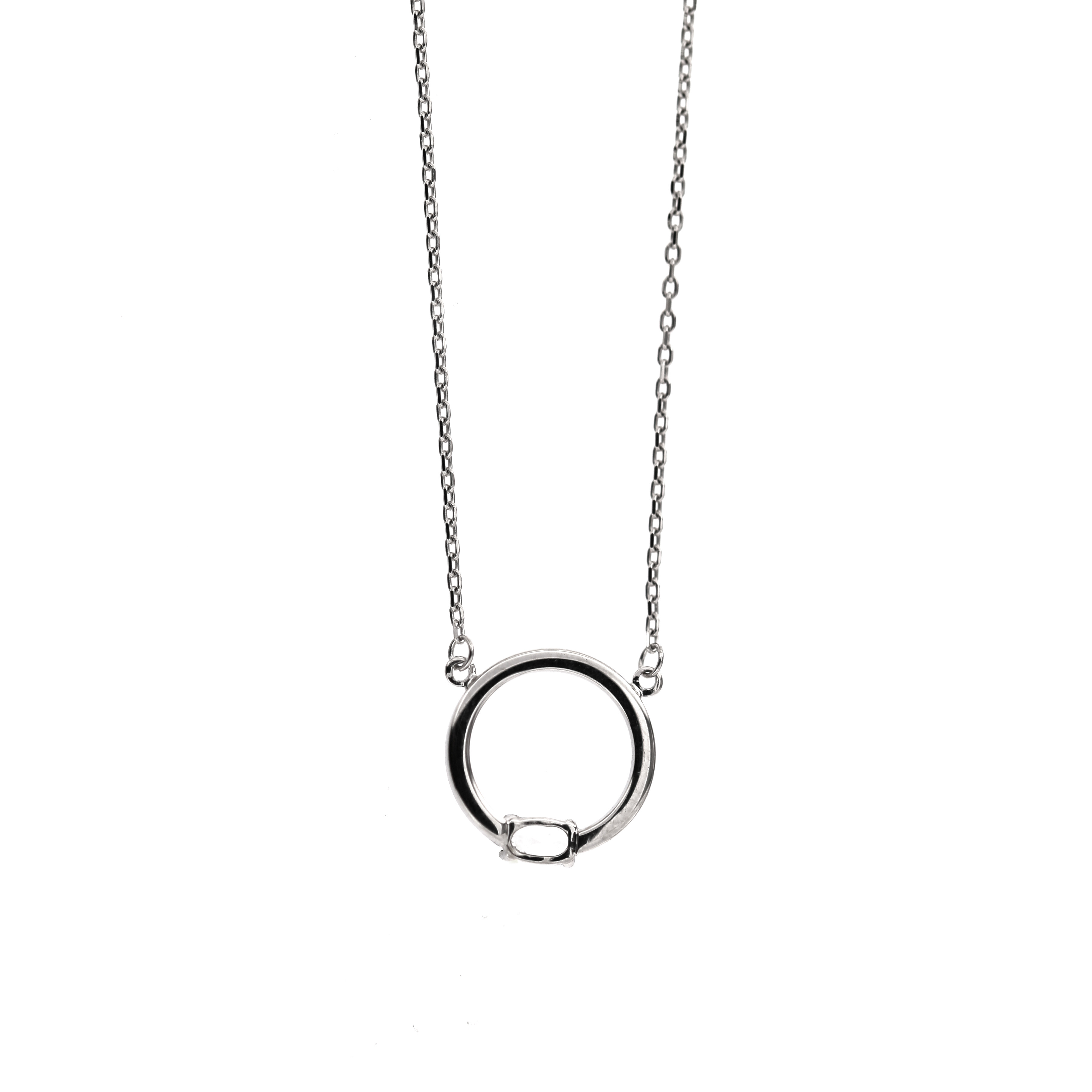 White gold pendant necklace CPB09-01 40/45 CM