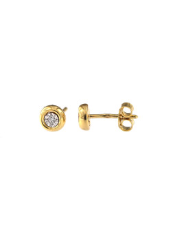 Yellow gold earrings with diamonds BGBR01-02-07