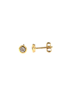 Yellow gold earrings with diamonds BGBR01-02-09