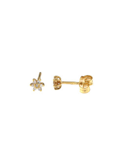 Yellow gold earrings with diamonds BGBR01-04-08