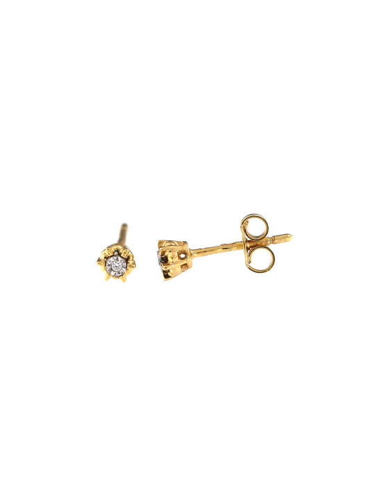 Yellow gold earrings with diamonds BGBR01-04-10