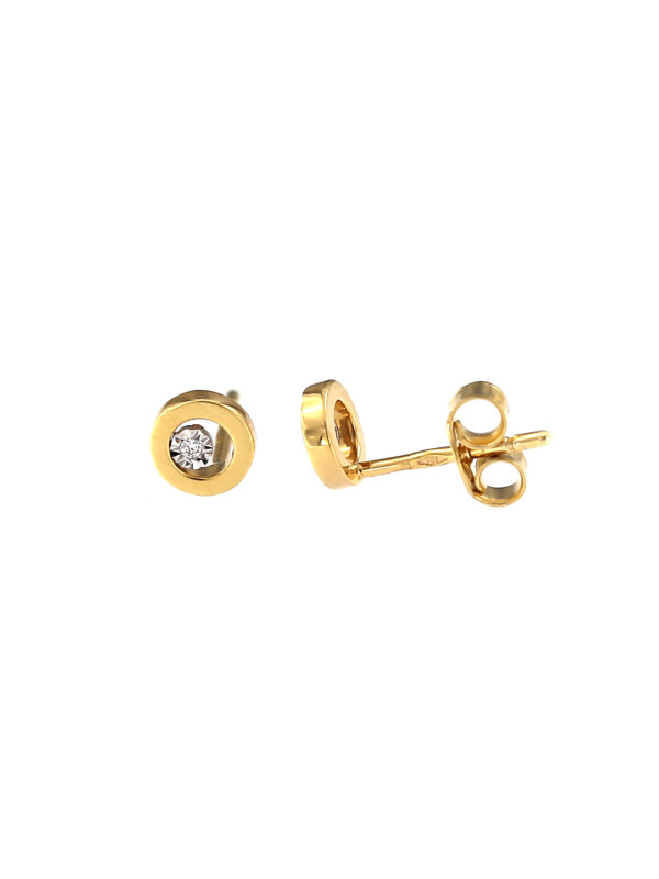 Yellow gold earrings with diamonds BGBR01-07-05