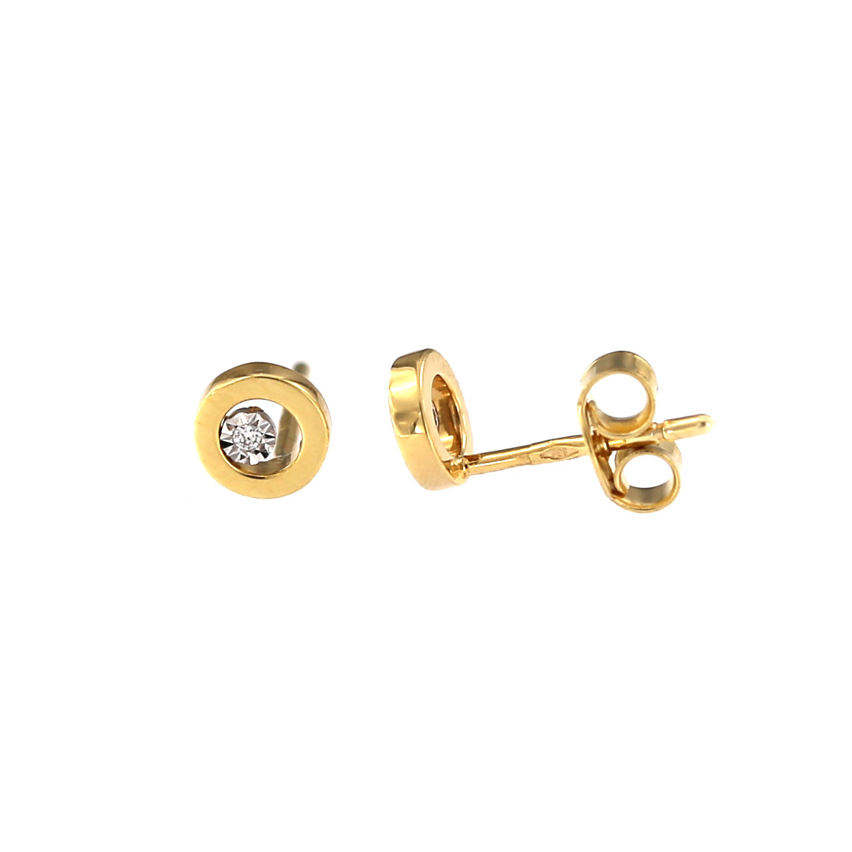 Yellow gold earrings with diamonds BGBR01-07-05