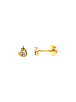 Yellow gold earrings with diamonds BGBR01-08-02