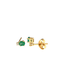 Yellow gold earrings with emeralds BGBR04-03-05