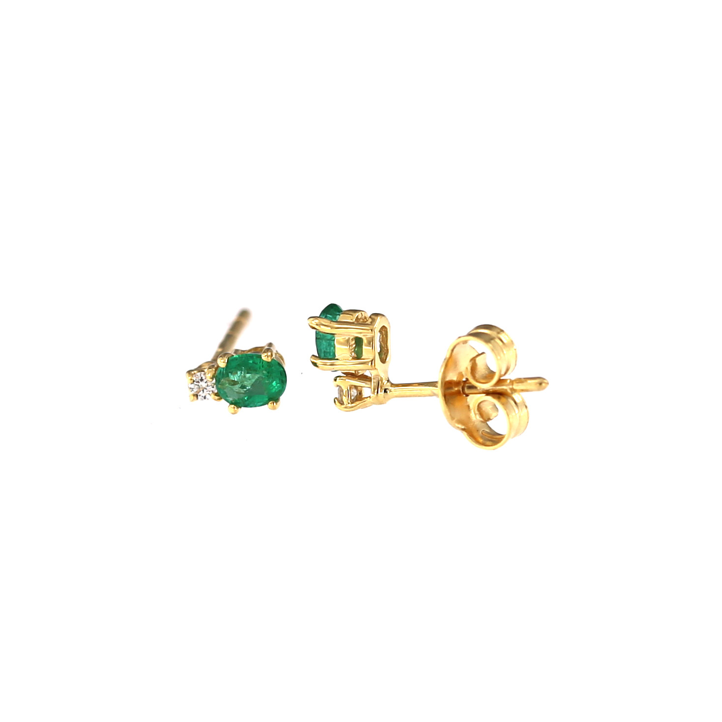 Yellow gold earrings with emeralds BGBR04-03-05