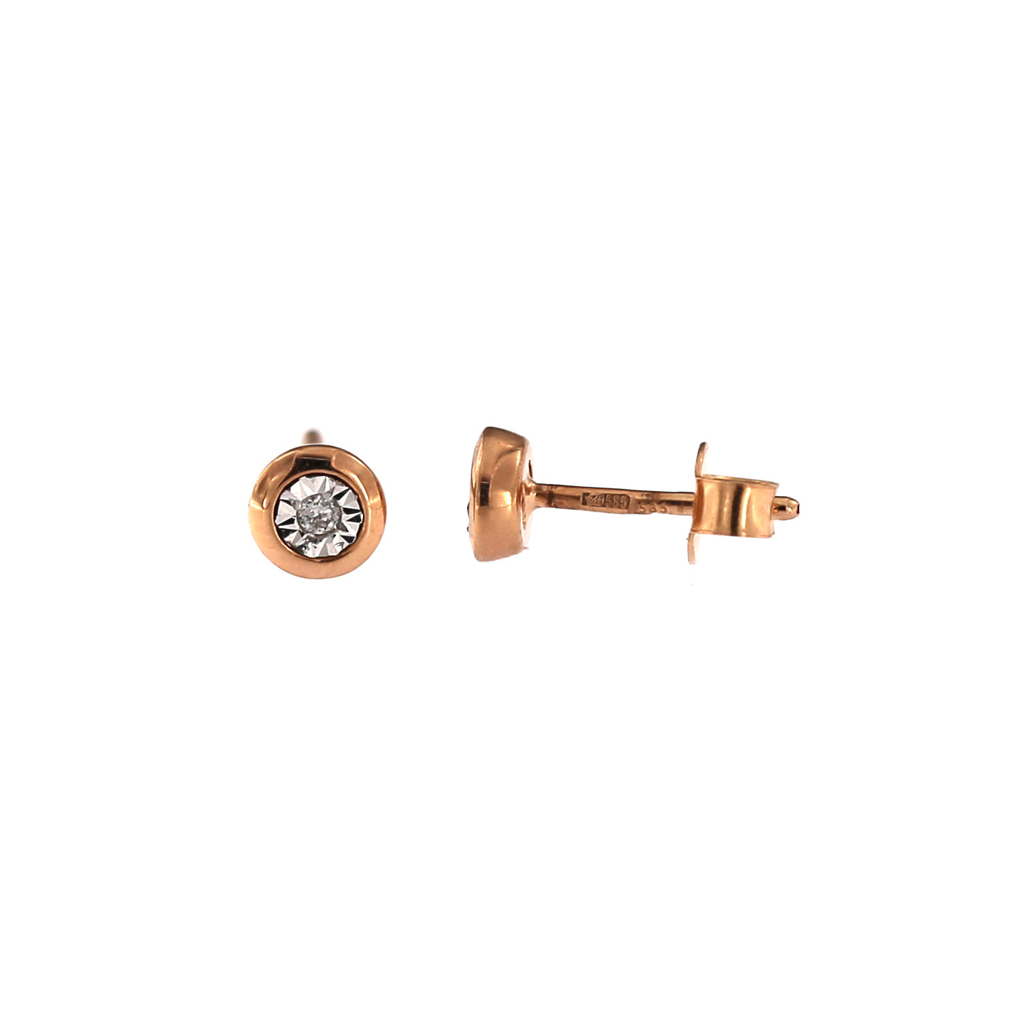 Rose gold diamond earrings BRBR01-05-09