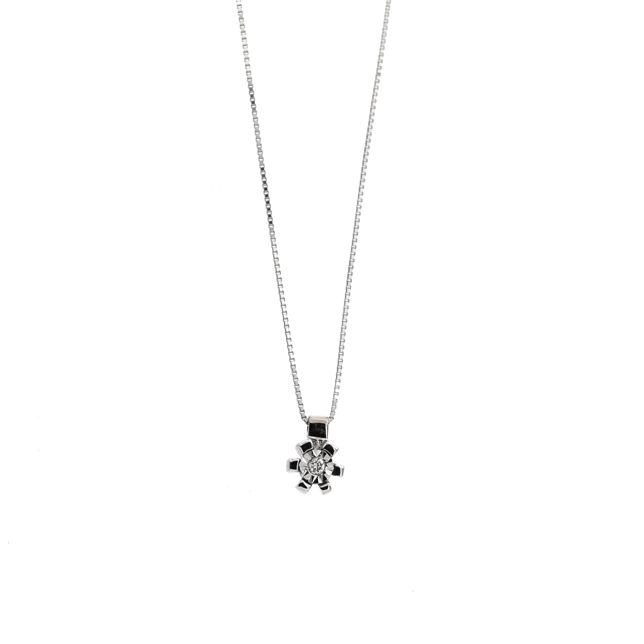 White gold diamond pendant necklace CPBR04-04