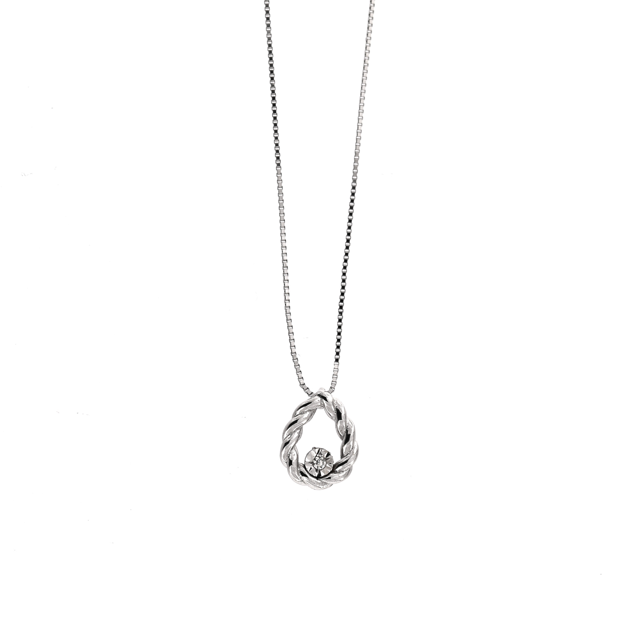 White gold diamond pendant necklace CPBR07-03