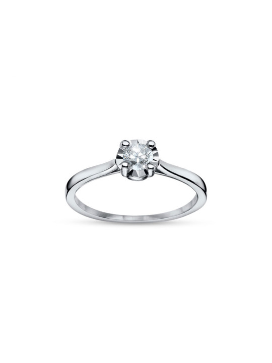 White gold engagement ring with diamond DBBR01-20 0.02CT