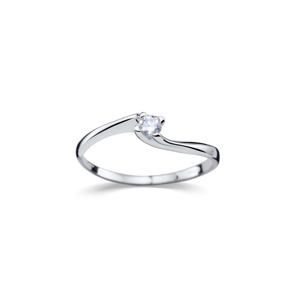 White gold engagement ring with diamond DBBR08-18 0.04CT