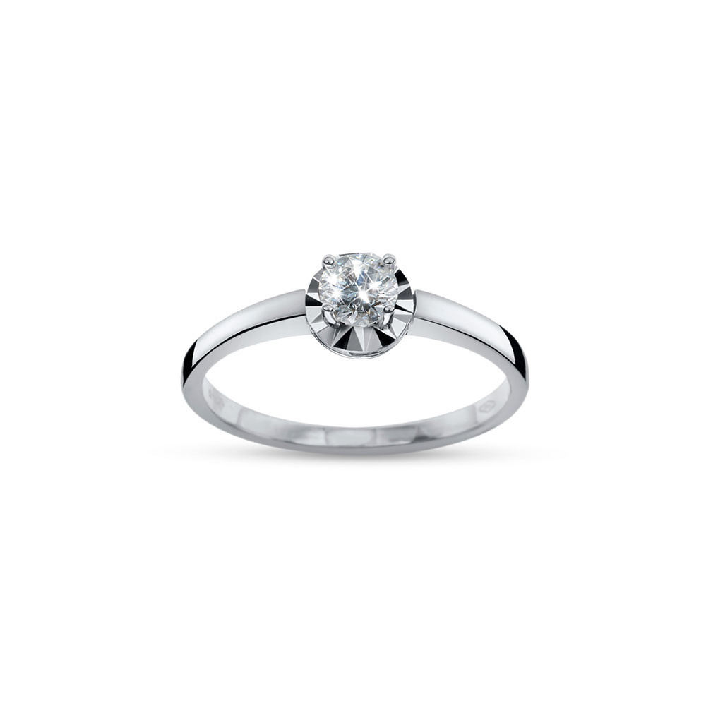 White gold engagement ring with diamond DBBR17-01 0.03CT