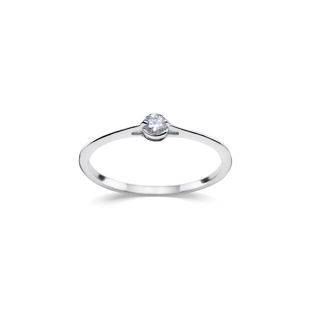 White gold engagement ring with diamond DBBR17-07