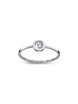 Balto aukso sužadėtuvių žiedas su briliantu DBBR18-01