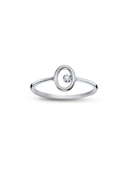 Balto aukso sužadėtuvių žiedas su briliantu DBBR18-02