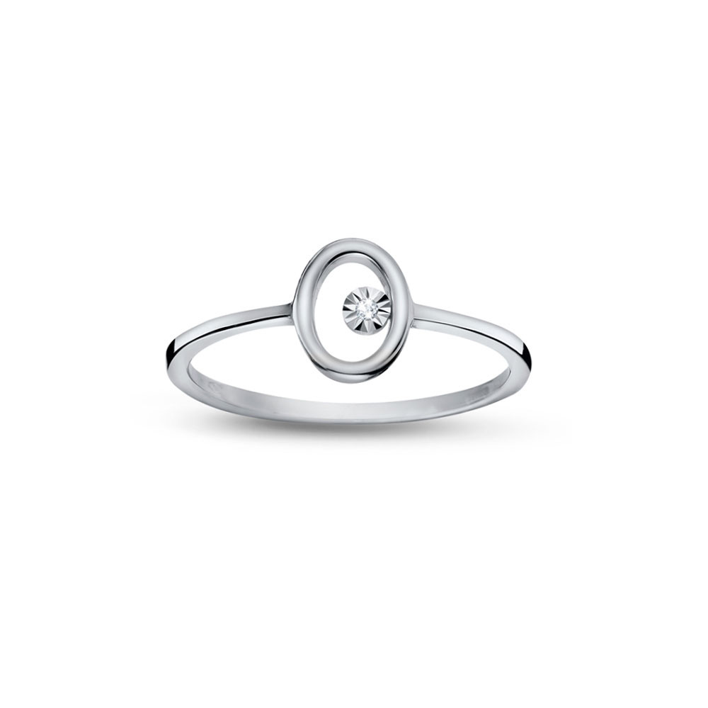 White gold engagement ring with diamond DBBR18-02