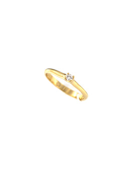 Geltono aukso sužadėtuvių žiedas su briliantu DGBR01-08
