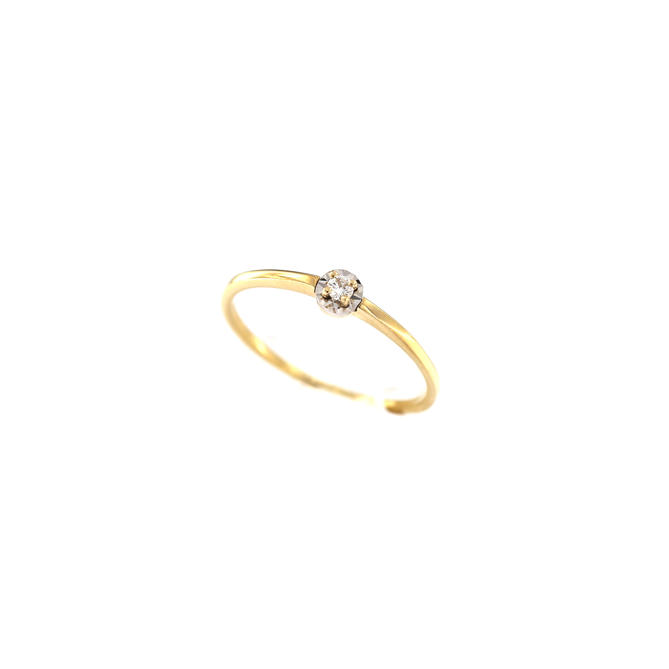 Yellow gold engagement ring with diamond DGBR05-14