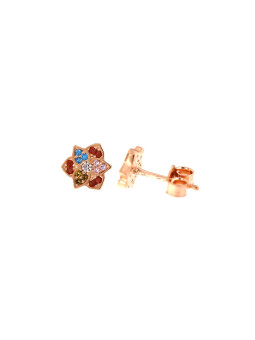 Rose gold flower pin earrings BRV09-02-10