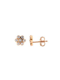 Rose gold flower pin earrings BRV09-02-11
