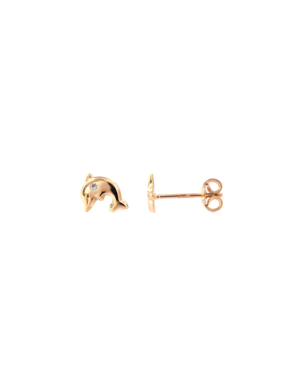 Rose gold dolphin pin earrings BRV10-02-04