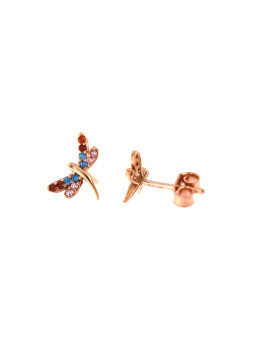 Rose gold dragonfly pin earrings BRV10-04-02