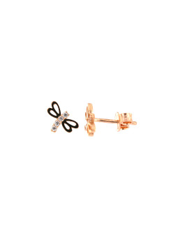 Rose gold dragonfly pin earrings BRV10-04-03